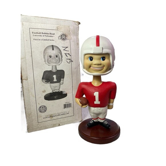 VTG Nebraska NU Football Bobbin Head - First In A Limited Series 2001 With Box - Picture 2 of 16